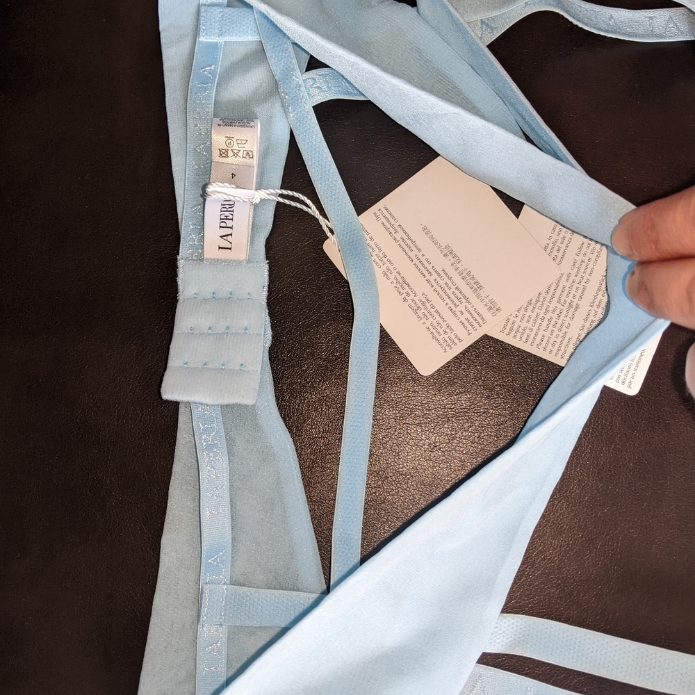 La Perla pale blue silk garter belt 4( Large) NWT - Picture 4 of 5